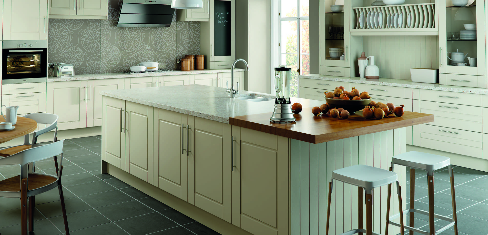 Kitchen with Alabaster Surrey doors